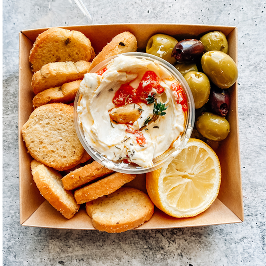 Garlic herb whipped goat cheese dip